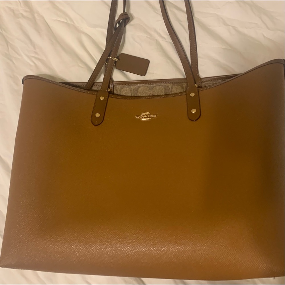 Coach large tote bag brown durable PERFECT